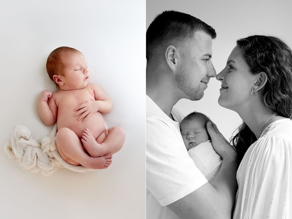 newbornbilleder og familiebillede