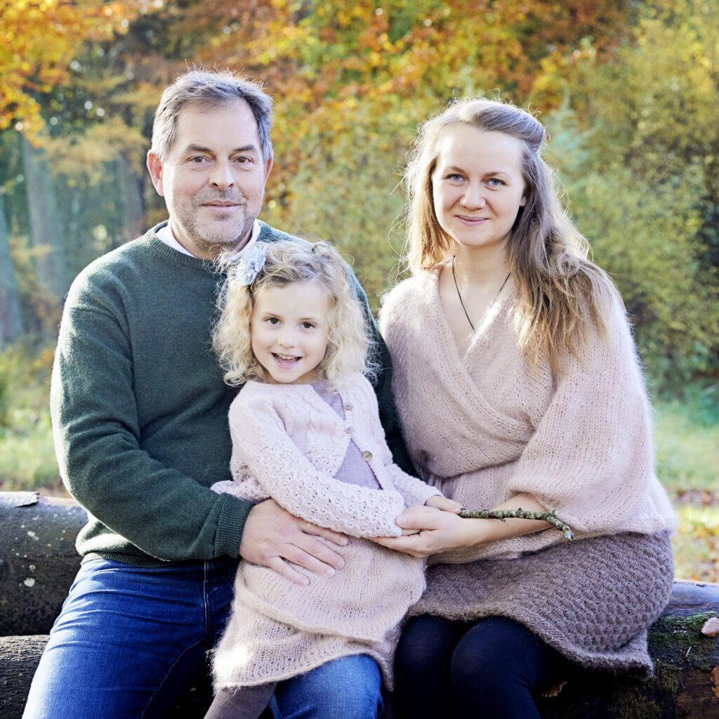familiefotografering i en skov