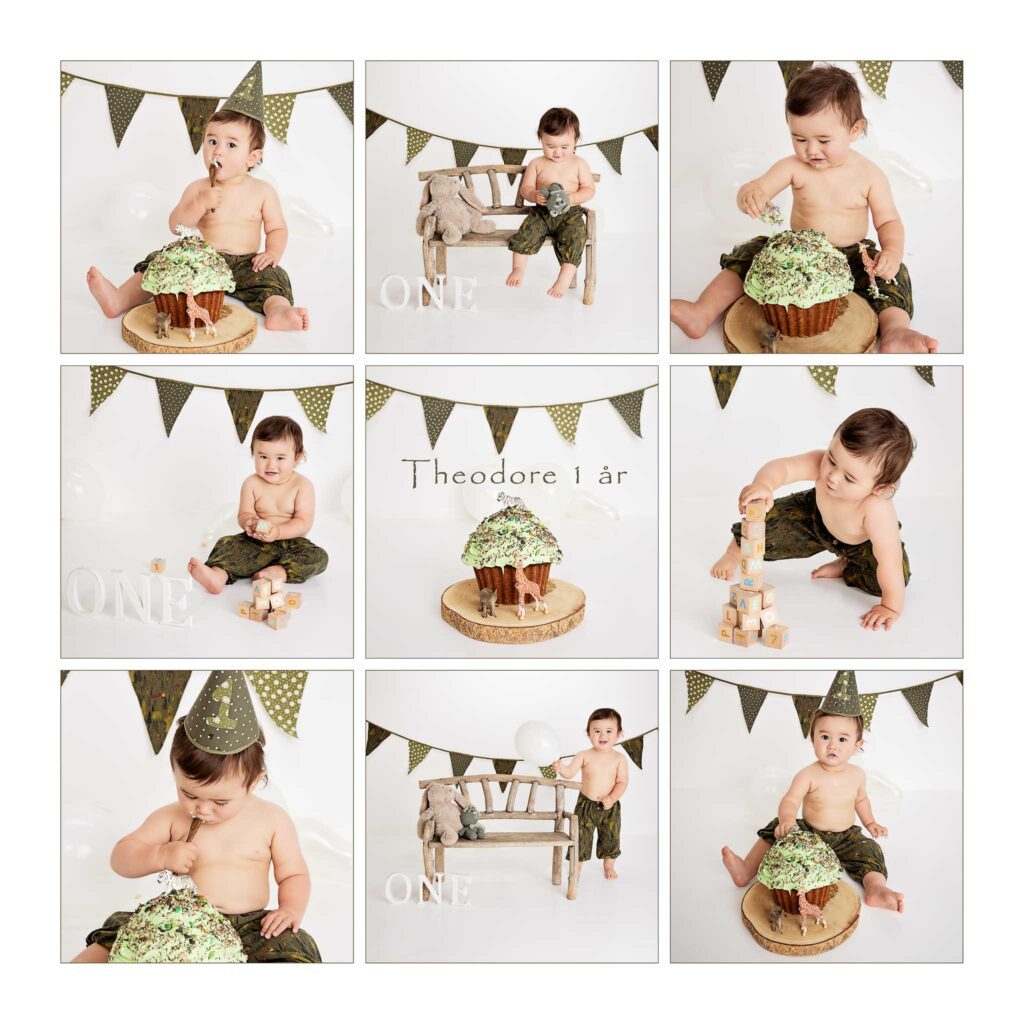 cakesmash dreng med groen farve